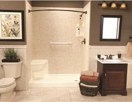 Custom shower with seat
