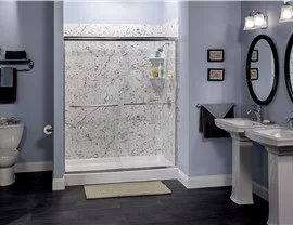 custom marble look shower