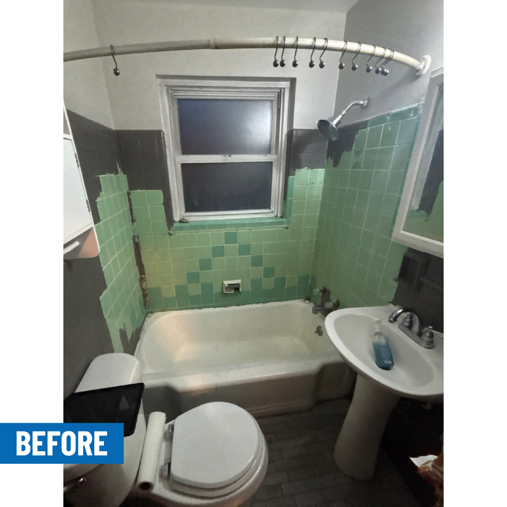 ugly green bathroom tiles can you DIY paint bathroom tiles