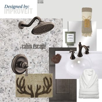 cabin style winter home decor and bath design