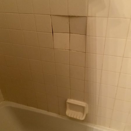 Ugly Bathrooms with falling tiles