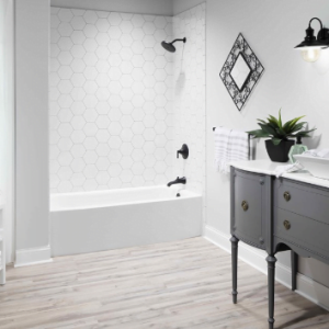 hexagon tiled bathtub
